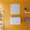 Parama Mobile da bagno sospeso 80cm bianco lucido con lavabo e specchio | Rata