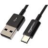 Amazon Basics Cavo di ricarica rapida da USB-C a USB-A 2.0, velocità 480 Mbps, certificato USB-IF, per Apple iPhone 16/15, iPad, Samsung Galaxy, tablet, laptop, 0.9 m, nero