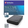 Verbatim Hard Disk Esterno Verbatim Store'n ' Save 3.0 2 TB - R00271