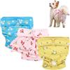Nobleza 3 Pezzi Pannolini Cane Femmina, Mutande Lavabile per Cani in Calore, Pannoloni per Cani Femmina Ciclo, Assorbenti, Riutilizzabili, L, Vita 50-60cm