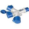 ELETTROCANALI Moltiplicatore Industriale 3 Uscite Spina 2P+T 16A 220V IP44 Elettrocanali EC690703 [30181000]