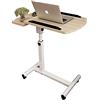 BAKAJI Scrivania Tavolo da Lavoro Porta Pc Computer Altezza Regolabile Tavolino Letto Divano Piano in Legno MDF Inclinabile Struttura in Metallo Casa Ufficio Design Moderno 60 x 40 x 96 cm