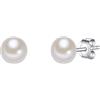 Valero Pearls Orechinni a lobo da Donna in Argento Sterling 925 con rodio con Perle coltivate d'acqua dolce bianco 00181130