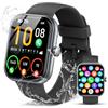Coucur 2025 Upgraded Smartwatch Uomo Donna, 1.96 Orologio Smartwatch con Effettua/Risposta Chiamate, 113 Modalità Fitness Tracker con Sonno/Cardiofrequenzimetro, IP68 Impermeabile Smart Watch per iOS Androd