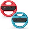 MANKIW Volante per Nintendo Switch 2, Impugnatura Comoda per Mario Kart World, compatibile con Nintendo Switch 2 e Switch - 2 Pezzi (Rosso/Blu)