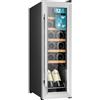 Cecotec Cantina Vino 12 bottiglie - Cantinetta Vino Bolero GrandSommelier 1250 CoolWood Compressor. Capacità 12 bottiglie, touch, temperatura 8-18°C, LED, Classe E, ripiani in legno, 25,2x45x79,5cm
