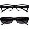 OPULIZE Nero Leggero Lettori Con Uv400 Lettore Sole Valore Pacco Doppio Uomo Donna Rs32-1 +2,00-70 Gr