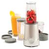 BELLA Mini Frullatore Elettrico Portatile Rocket in Acciaio Inossidabile, Set da 12 Pezzi, Mixer e Tritatutto per Smoothies, Frullati e Salse, 285 Watt, Argento