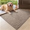 DEXI Zerbino Ingresso Interno 60 x 90 cm, Zerbini Antiscivolo e Lavabile in Lavatrice, Tappetino Assorbente per Casa, Cane, Porta, Beige
