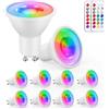 YAYZA! 8 Confezione Lampadina GU10 LED Fredda, Dimmerabile 5W RGB 6000K Faretti, Lampadina Cambia Colore con Telecomando，Equivalente a 50W,12 Colori 5 Modalità, per Camere da Letto