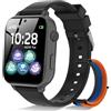 CATGIFF 4G Smartwatch Bambini - Orologio Telefono per Ragazzi e Ragazze con GPS WiFi Videochiamata SOS Chat VocaleGiochi Contapassi Modo Classe, Kids Smart Watch Intelligente per Bimbi 4-12 Anni Regalo, Nero