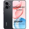 HONOR 400 Smartphone 5G Dual SIM NFC, 8GB/256GB, 200MP con AI fotografica, 6.55 pollici AMOLED Eye-Care Display 5000nit, 5300 mAh, Snapdragon 7 Gen 3, Android 15, Midnight Black, [Versione italiana]