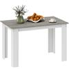 HOMCOM Tavolo da Pranzo per 4-6 Persone, Tavolo Cucina Moderno con Piano con Venature del Legno, Tavolino da Soggiorno e Sala da Pranzo Rettangolare in Legno, 120x69x75 cm, Grigio e Bianco