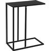 HOMCOM Tavolino Laterale da Salotto in Acciaio, Tavolino da Divano a Forma di C, 46x26x60 cm, Nero