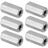 PATIKIL M4 x 0.7-Pitch Dado Esagonale Lungo Acciaio Inossidabile 304, 6pz 15mm/ 0.6" L Dadi di Accoppiamento Dado a Barra Lunga Intera Connettore per Barra Filettata, Tono Argento