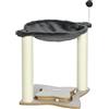 PawHut Albero Tiragraffi per Gatti max 5kg con Amaca, Palline da Gioco e Pali in Sisal, Torre per Gatti in MDF e Peluche, 53.5x53.5x66cm, Grigio