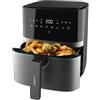 Cecotec Friggitrice ad Aria 5,5L - Air Fryer Cecofry Full InoxBlack 5500 Pro. 1700W, Digitale, Pannello Touch, Finiture in Acciaio Inox, Tecnologia PerfectCook, Termostato, 8 Modalità