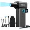 MECO ELEVERDE Aria Compressa Elettrico, 220.000 RPM, 100 Velocità e Schermo LED Mini Soffiatore Senza fili Portatile con Batteria da 8000 mAh, Air Blower Duster per Pulizia PC, Auto e Tastiera Kit