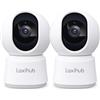 LAXIHUB 3K/5MP Telecamera WiFi Interno, PTZ Telecamera di Sorveglianza, 2,4GHz/5GHz Telecamera Cani con APP, Visione Notturna, Rilevamento Intelligente di Movimento/Suono, Audio Bidirezionale, 2PCS