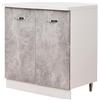 Shally Dogan Mobile Base per Cucina Componibile Colore Grigio Cemento con 2 Ante 2 Scomparti
