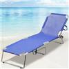 BAKAJI Lettino Prendisole Pieghevole in Alluminio e Texilene Mare Spiaggia Sdraio Blu