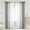 XWZO - Tende con occhielli, trasparenti con gradiente di colore, tende in voile, tenda ombre per camera da letto e soggiorno, 260 cm x 140 cm (A x L), colore grigio