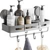 Fentar Portasapone Doccia a Ventosa Senza Forare, Portaoggetti Doccia con Ventosa in Alluminio, Portata 20kg, Antiruggine, Design Scolante, Porta Oggetti Bagno per Sapone Bagnoschiuma Shampoo