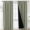 BellaHills 100% Tende Oscuranti per Interni 2 Pezzi 132L x 240A cm Tende Termiche per Soggiorno e Camera da Letto Curtains Oscurante per Salotto Moderne, Verde Salvia