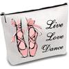 CREATCABIN Borsa Il Trucco Borsa Il Trucco Potabile Cosmetici Portaoggetti da Toilette Organizzatore Gioielli Porta Piccoli Oggetti Borsa da Viaggio Borsa Cerniera Regalo Ballerine Donne 25x18cm