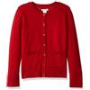 Amazon Essentials Cardigan a Girocollo Vestibilità Aderente Stile Uniforme Bambine e Ragazze, Rosso, 2 anni