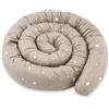 Totsy Baby Cuscino per dormire sul fianco, cuscino per il corpo del serpente 150 cm Cotone - cuscino per dormire lungo cuscino per collo cuscino per dormire sul lato Beige con stelle bianche