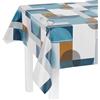 LILENO HOME Tovaglia lavabile al metro, 100 x 140 cm (bordo tagliato) in cerchi e motivo a quadri blu, tovaglia cerata, impermeabile, ideale come tovaglia o runner per tenda da birra