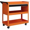 DURHAND Carrello Porta Attrezzi con Manico e Scheda Laterale, Cassetto e 3 Ripiani, Carrello Officina Porta Utensili con 4 Ruote(2 con Freno) in Lamiera di Acciaio per Garage, 82x35x76 cm, Arancione