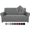 Ystyle Copridivano 2 Posti Con Braccioli - Elasticizzato Copri Divano Antigraffio Gatto, Fodere Copridivani Antiscivolo Antimacchia Lavabile, Copripoltrona Bottom Con Elastica, Grigio Chiaro