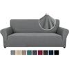 Ystyle Copridivano 3 Posti Con Braccioli - Elasticizzato Copri Divano Antigraffio Gatto, Fodere Copridivani Antiscivolo Antimacchia Lavabile, Copripoltrona Bottom Con Elastica, Grigio Chiaro
