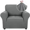 Ystyle Copridivano 1 Posto Con Braccioli - Elasticizzato Copri Divano Antigraffio Gatto, Fodere Copridivani Antiscivolo Antimacchia Lavabile, Copripoltrona Bottom Con Elastica, Grigio Chiaro