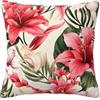 Mexpekil Federa per cuscino con fiori tropicali rosa, federa decorativa per cuscino per divano, giardino, 60 x 60 cm
