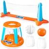 JOYIN Galleggianti gonfiabili per Piscina, Rete da pallavolo e canestro da Basket, Gioco di Nuoto Galleggiante per Bambini e Adulti, galleggianti Estivi, Giochi Estivi per Sport Acquatici, Arancio