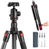 Takerers Treppiede in fibra di carbonio per fotocamera DSLR, 62''/158 cm professionale treppiede per fotocamera, supporto compatto portatile da viaggio per Sony Nikon Canon DSLR ecc., testa a sfera