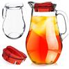 ORION GROUP Caraffa in Vetro 2,1 L Con Coperchio e Beccuccio - per Bevande Fatte in Casa, Tè Freddo, Latte, Vino, Frutta, Acqua