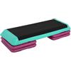 HOMCOM Stepper per Aerobica Regolabile su 3 Livelli con Superficie Antiscivolo, Step Fitness in Plastica, Stepper Fitness Casa per Domestico Palestra Ufficio, 110x40x20 cm, Nero Verde e Viola