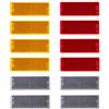 BEIJISTAR Kit Riflettore per Rimorchio, 4 Rosso Catarifrangente, 4 Giallo Catarifrangente, 4 Bianco Catarifrangente, Catarifrangente Autoadesivo Rettangolare, per Camion Rimorchio RV Caravan