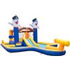 RELAX4LIFE Castello Gonfiabile per Bambini, Piscina Gonfiabile con Trampolino, Scivolo con Salita da Arrampicata e Sottopassaggio, Pieghevole da Esterno (MODELLO 15)