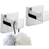 TURS 2 Pezzi Gancio per Asciugamani/Accappatoio, Ganci per Vestiti per Bagno Cucina Garage, SUS 304 Acciaio Inox, Montaggio a Parete, Finitura Lucidata