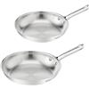 Tefal Duetto On B866S234 - Set di 2 padelle da 24/28 cm, non sigillate, fondo spesso a diffusione del calore, impugnatura comoda, durevole, adatto a tutti i piani cottura, in acciaio inox