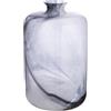 GILDE Vaso da collo Fumo in vetro - altezza 32 cm x diametro 20 cm - bianco e nero - vaso decorativo