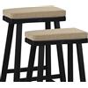 FlyGulls Set di 2 cuscini rettangolari per sgabelli da bar, con schiuma ad alta resilienza, antiscivolo, lavabili in lavatrice, per sgabelli da cucina, 45,7 x 24,1 x 5,1 cm, nero