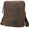 LEABAGS LEABGAS Borsello Uomo Tracolla Pelle,Tracolla Casual Borsa,Vera Pelle Tipo Messenger Bag,1.1 l Multitasche a Spalla Crossbody Messenger,Viaggio Borsa a Spalla per Ufficio Outdoor (Rosso Marrone)