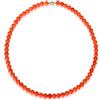 Vifaleno Collana in corallo naturale, rosso-arancio, rotonda, 6 mm, argento 925, 43 cm lang, Argento sterling, Corallo