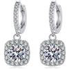 FEIKFEIZ Orecchini pendenti in moissanite per donna, diamante in moissanite da 1CT, coltivato in laboratorio, placcato in rodio, orecchini in argento, regalo di gioielli.